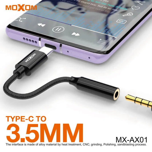 MOXOM High Quality Type - C 3.5mm AUX Jack Plug Convertor Headphone Adapter Earphone OTG Bridge Cable for Huawei Xiaomi - gametricks