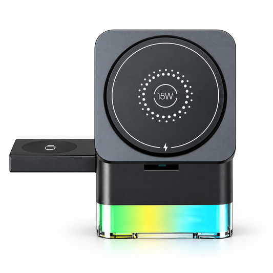 MOXOM MX-ST29 3-in-1 magnetic wireless charger front view