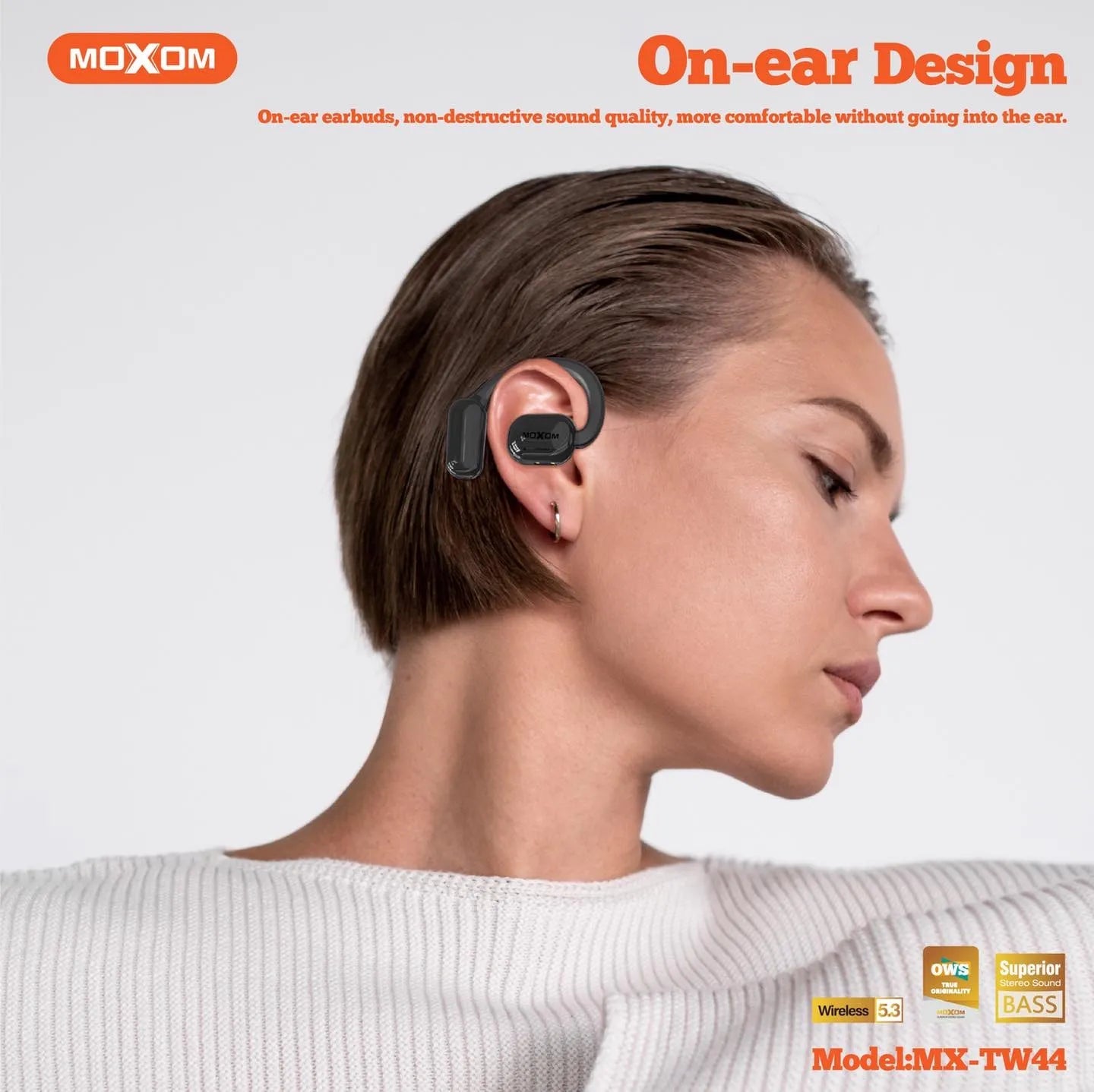 MOXOM MX - TW44 OWS OPEN AIR CONDUCTION ON EAR TWS WIRELESS BLUETOOTH EARPHONES EARBUDS - gametricks