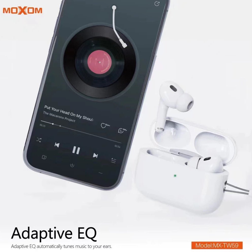 Moxom MX - TW59 TWS Hi - Fi wireless Earphones Bluetooth, heavy bass, clear, comfortable to wear - gametricks