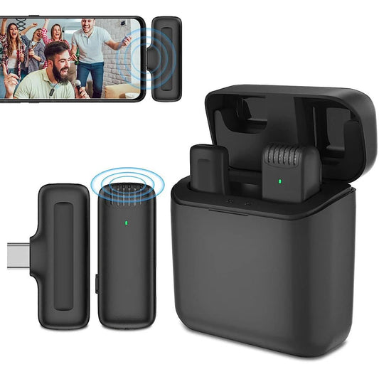 Moxom Noise Reduction Wireless Microphone for Live Shows, Vlogs, and Interviews - Type - C - gametricks