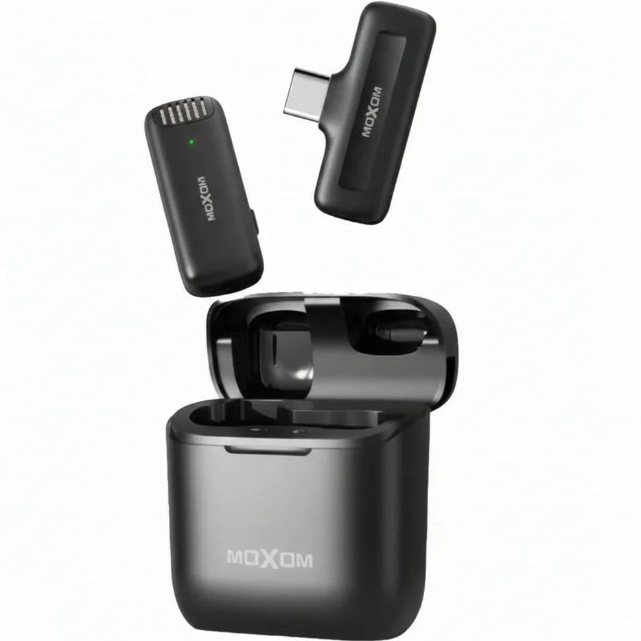 Moxom Noise Reduction Wireless Microphone for Live Shows, Vlogs, and Interviews - Type - C - gametricks