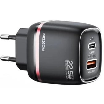 MOXOM PD Dual - Ports Fast Charger with PD Support - Black - gametricks
