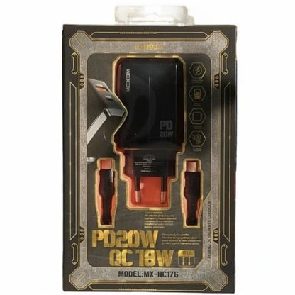 MOXOM PD20W QC18W Fast Charger - gametricks