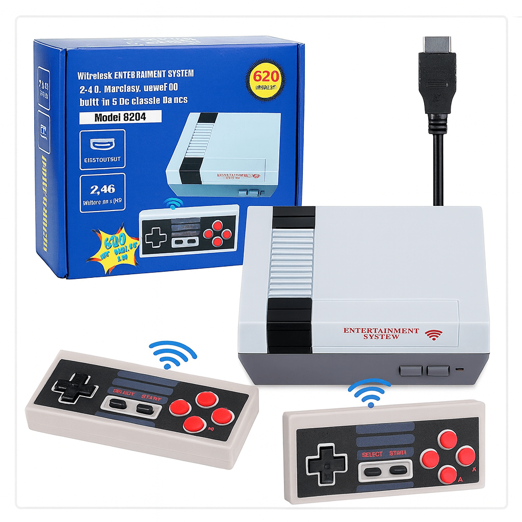 NES Retro System 620 games and 2 Classic Controllers, HDMI Output Plug and Play Video Machines - gametricks