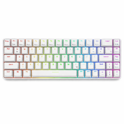 Colorful keyboard with a gradient design on a white background