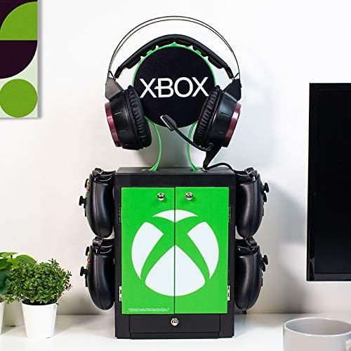 Numskull Official Xbox Series X Storage Locker, Headset Holder and Controller - Holds 10 Game Cases or Blu - Ray Discs, 4 Xbox Controllers - gametricks