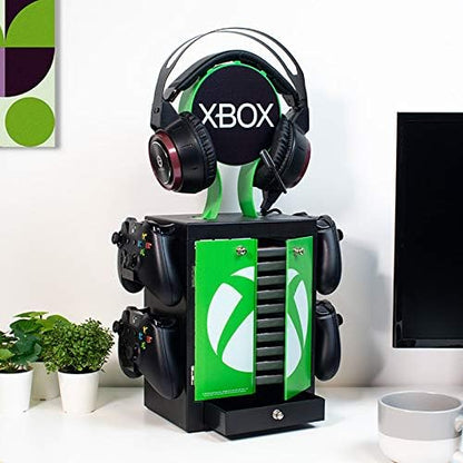 Numskull Official Xbox Series X Storage Locker, Headset Holder and Controller - Holds 10 Game Cases or Blu - Ray Discs, 4 Xbox Controllers - gametricks