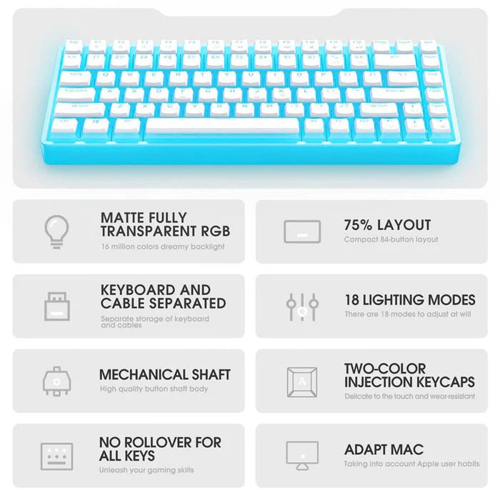 Onikuma G30 84 - Key 60% RGB Mechanical Keyboard - gametricks
