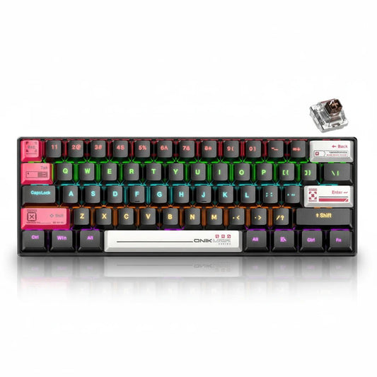 Onikuma G55 60% RGB Wired Mechanical Gaming Keyboard Black (Tea Axis Switch) - gametricks
