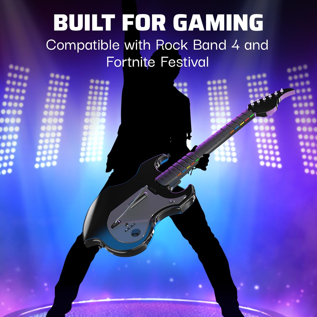 PDP RIFFMASTER Wireless Guitar Controller, Rock Band 4, Fortnite Festival - PS5 | PS4 - gametricks