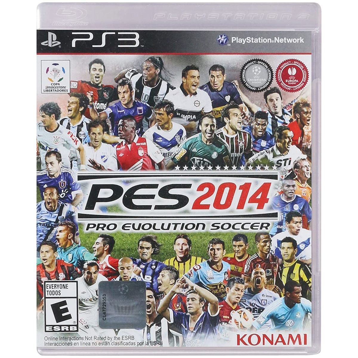 Pro Evolution Soccer 2014 PS3 front cover on white square background