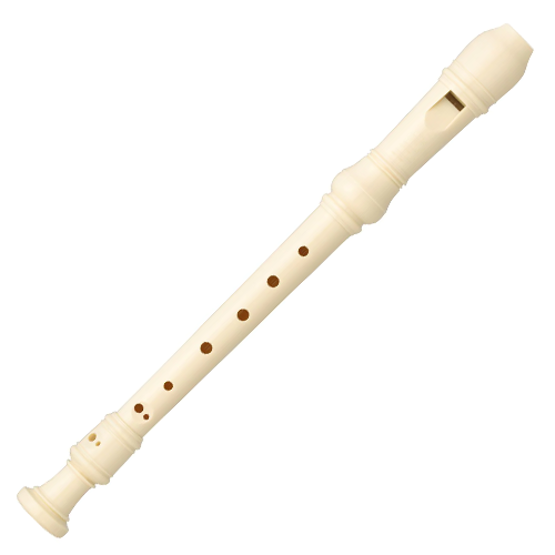Natural ivory plastic soprano recorder