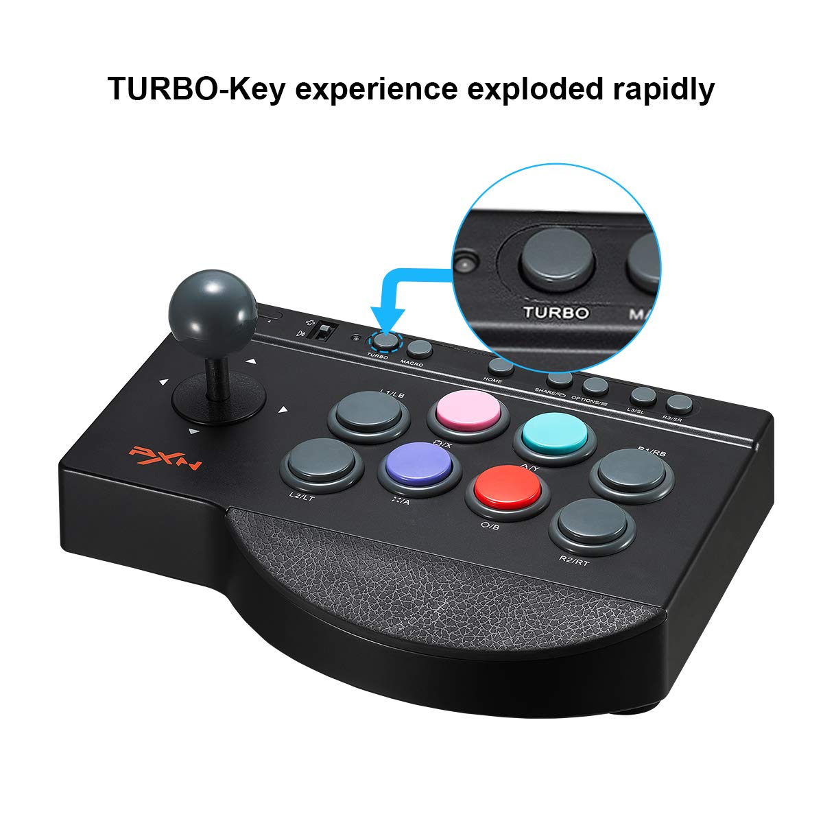 PXN Arcade Fight Stick 0082 Fight Stick Arcade Game Fighting Joystick PC with Turbo/Macro Functions Compatible with PC, PS4, PS3, Xbox, Switch - gametricks