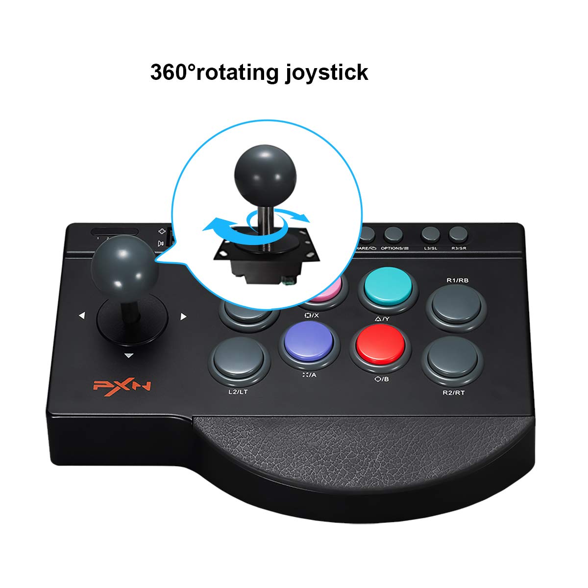 PXN Arcade Fight Stick 0082 Fight Stick Arcade Game Fighting Joystick PC with Turbo/Macro Functions Compatible with PC, PS4, PS3, Xbox, Switch - gametricks