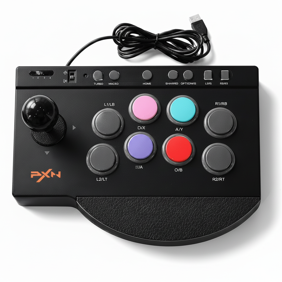 PXN Arcade Fight Stick 0082 Fight Stick Arcade Game Fighting Joystick PC with Turbo/Macro Functions Compatible with PC, PS4, PS3, Xbox, Switch - gametricks