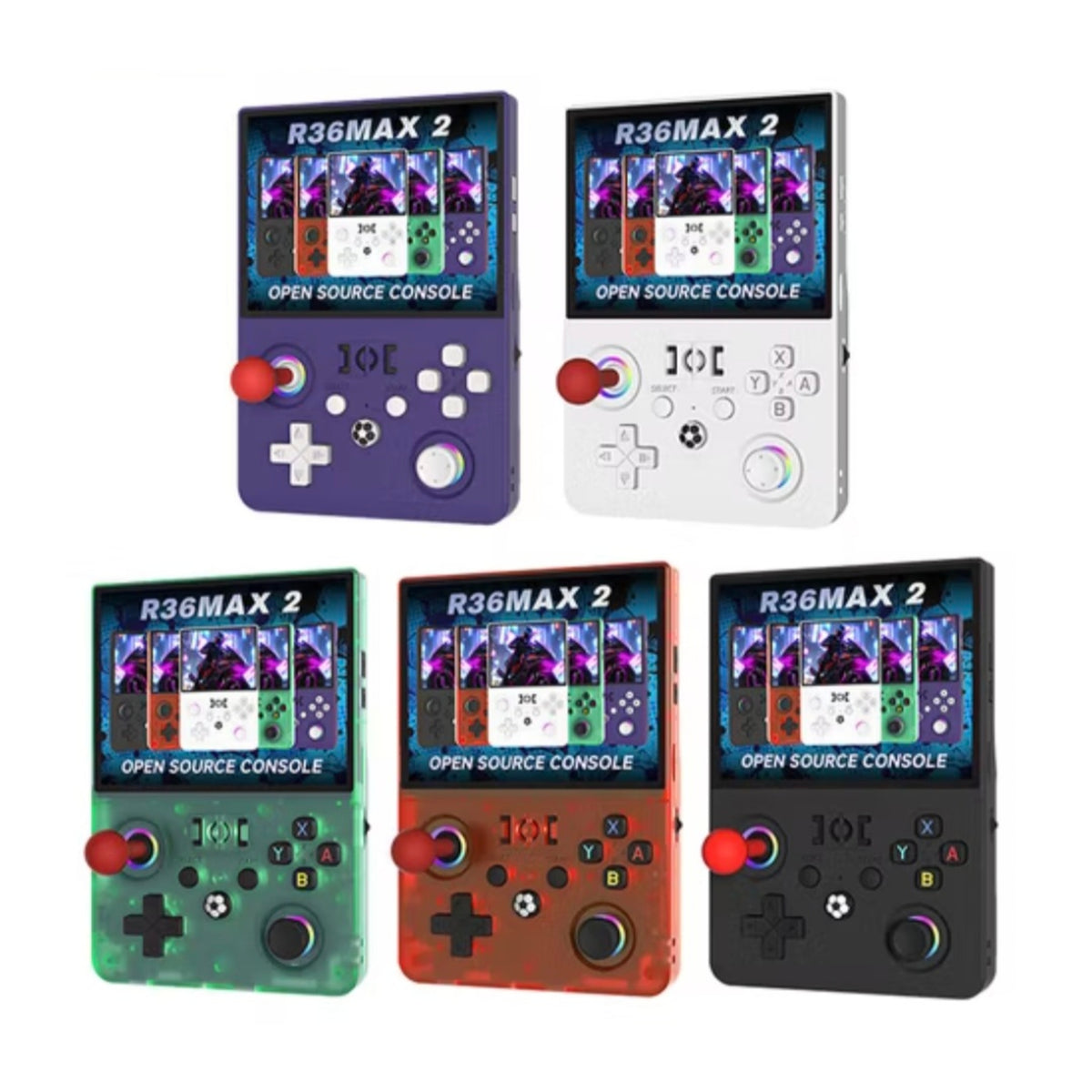 R36 Max 2 Handheld Game Console 4.5 Inch Linux System 4000mah Supports Wifi 30+simulators 18500+ Games Included
