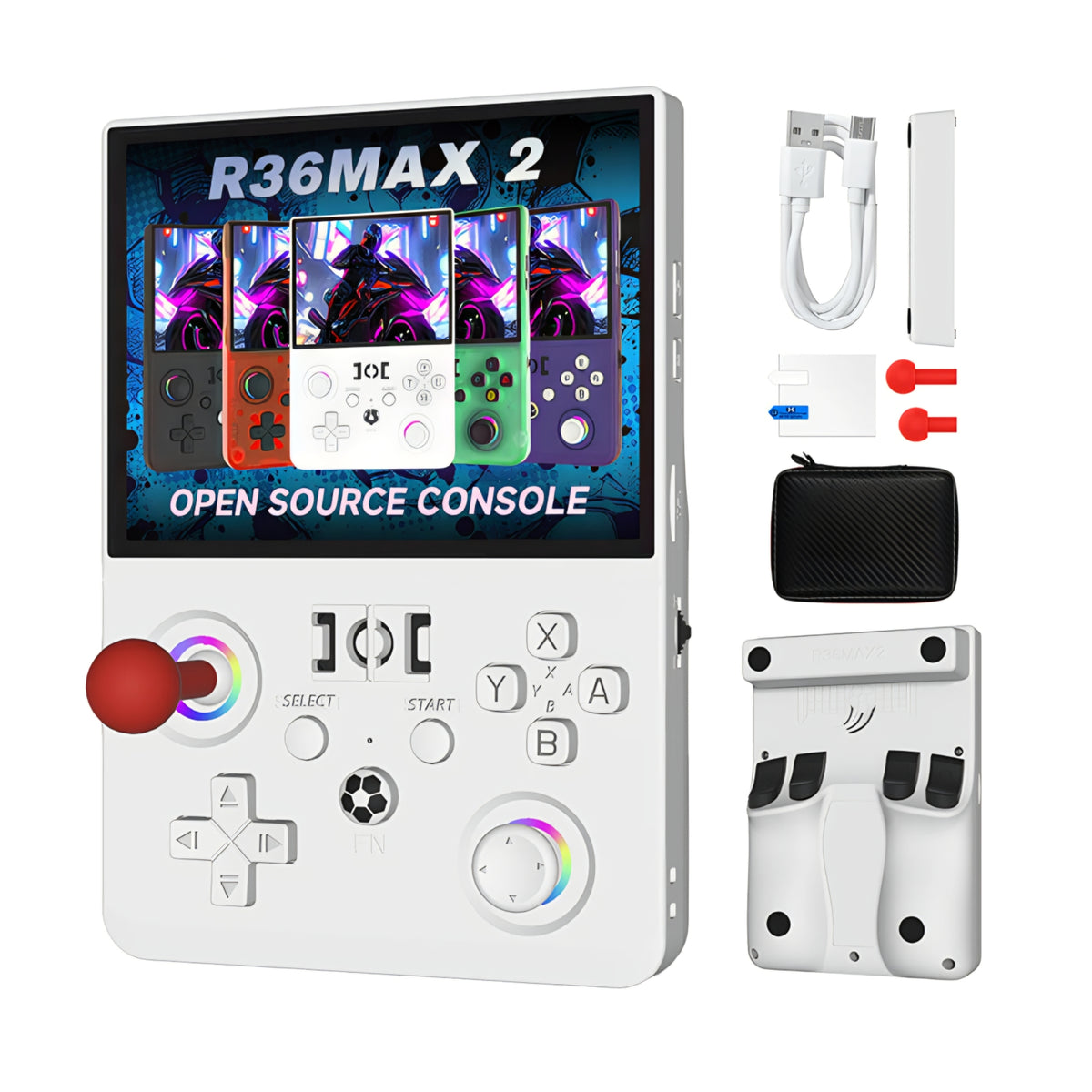 R36 Max 2 Handheld Game Console 4.5 Inch Linux System 4000mah Supports Wifi 30+simulators 18500+ Games Included