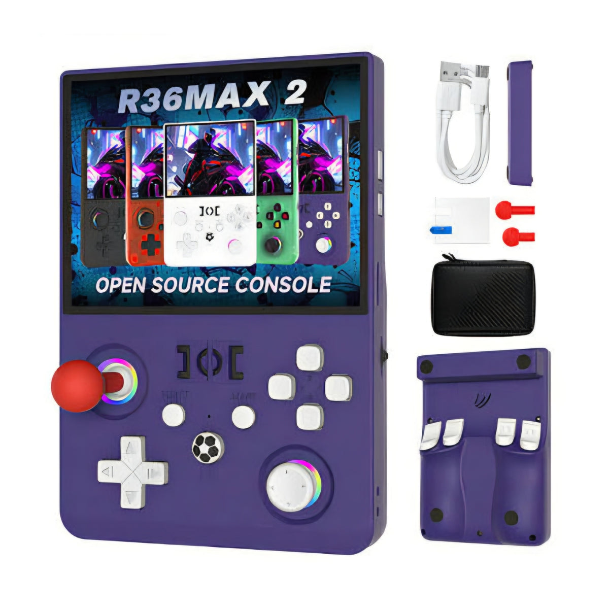 R36 Max 2 Handheld Game Console 4.5 Inch Linux System 4000mah Supports Wifi 30+simulators 18500+ Games Included