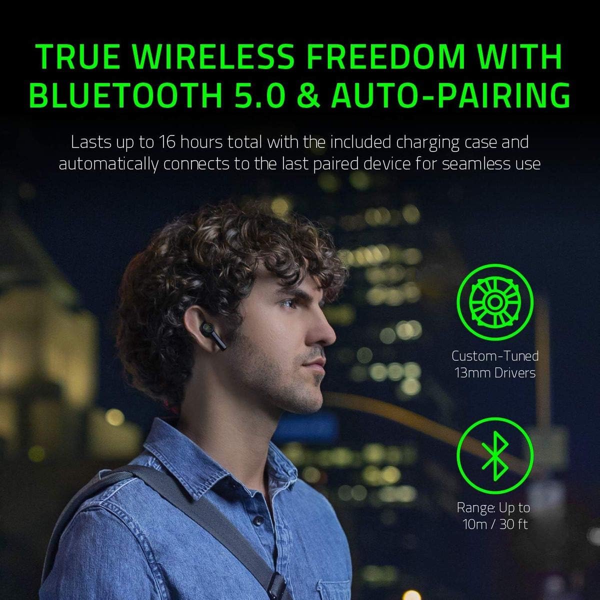 Razer Hammerhead True Wireless Bluetooth Gaming Earbuds: 60ms Low - Latency - IPX4 Water Resistant - gametricks