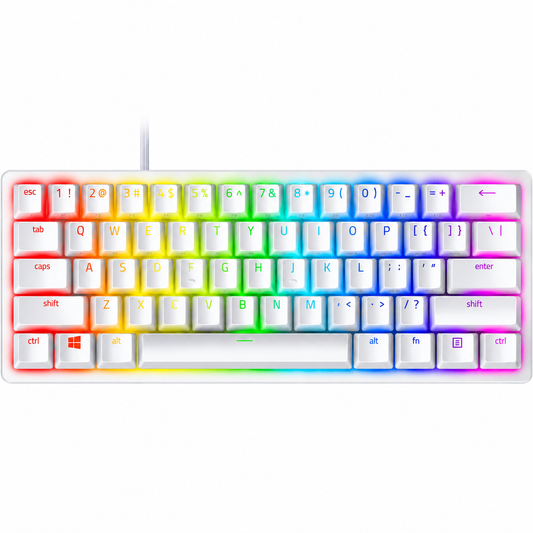 Razer Huntsman Mini 60% Optical Gaming Keyboard with Purple Switch -Mercury White