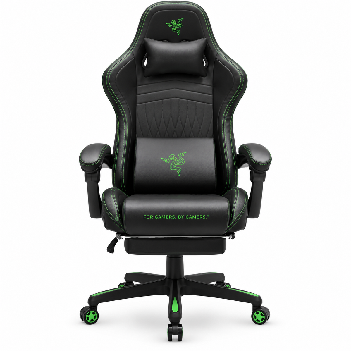 Razer Inspired Pro Gaming Chair front view with soft bottom shadow