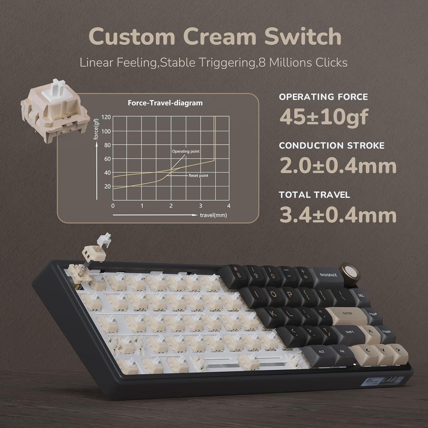 RK ROYAL KLUDGE R65 Wired Mechanical Gaming Keyboard with Volume Knob - gametricks