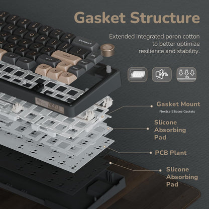 RK ROYAL KLUDGE R65 Wired Mechanical Gaming Keyboard with Volume Knob - gametricks