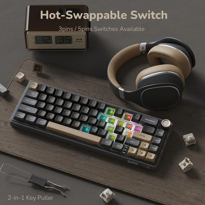 RK ROYAL KLUDGE R65 Wired Mechanical Gaming Keyboard with Volume Knob - gametricks