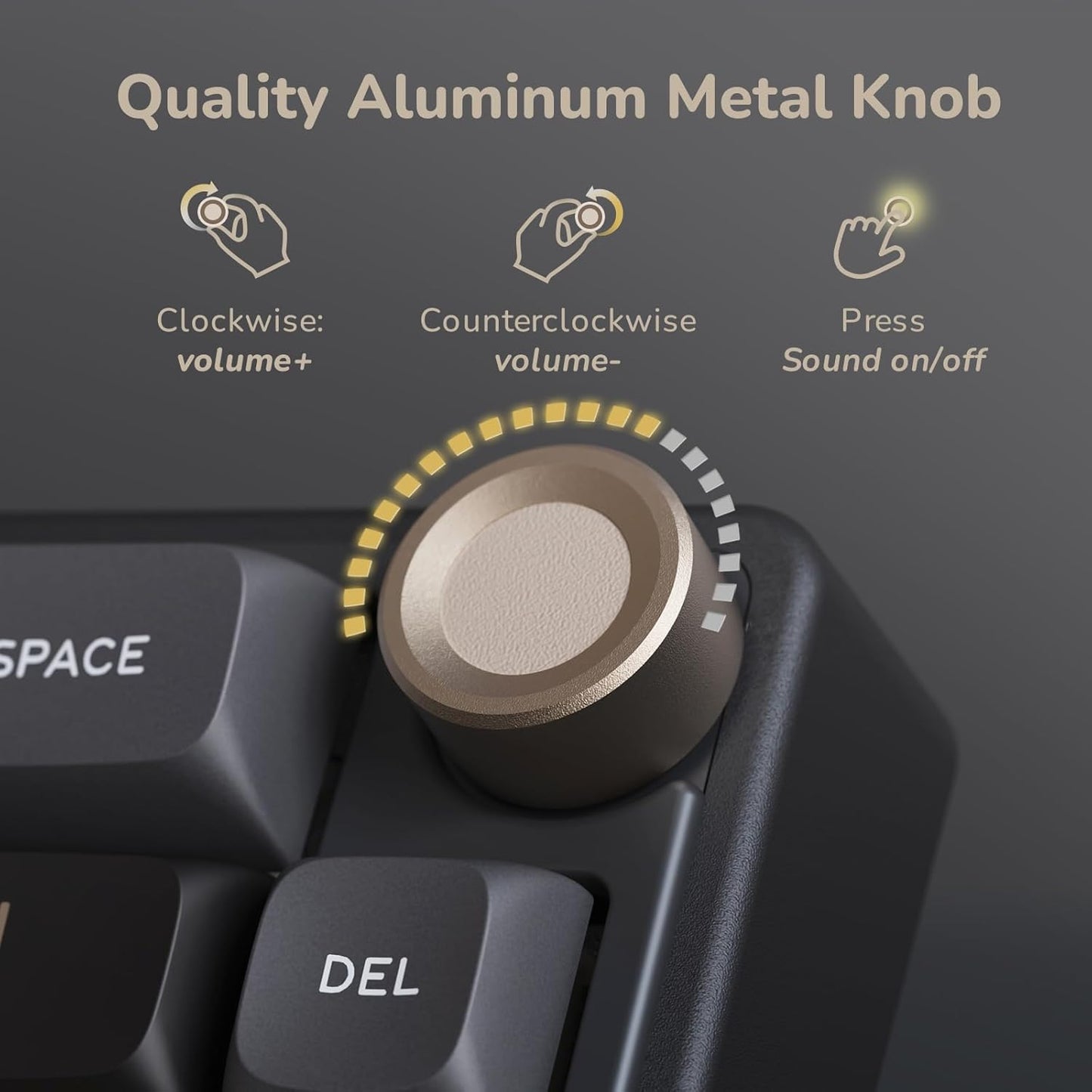 RK ROYAL KLUDGE R65 Wired Mechanical Gaming Keyboard with Volume Knob - gametricks