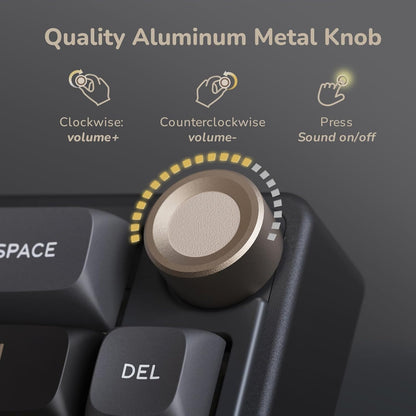 RK ROYAL KLUDGE R65 Wired Mechanical Gaming Keyboard with Volume Knob - gametricks
