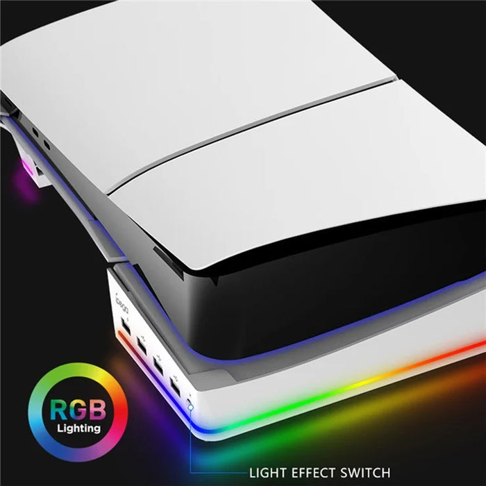 IPEGA RGB Horizontal Stand with 4 USB Ports for PS5 Slim & PS5 Pro - PG-P5S021 IPEGA