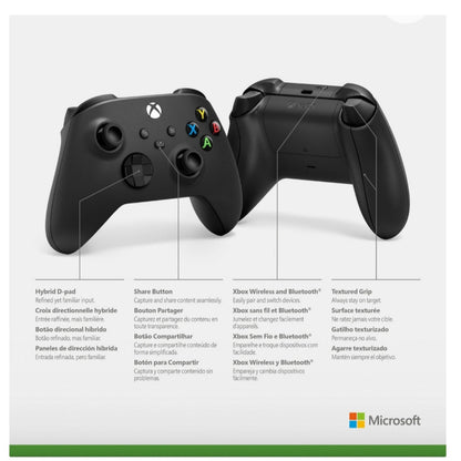 Xbox Wireless Controller - Carbon Black for Xbox Series X|S, Xbox One, and Windows Devices MICROSOFT