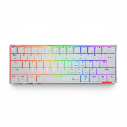Colorful keyboard with RGB backlighting on a white background