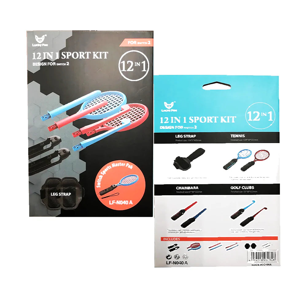 Lucky Fox 12 in 1 Sports Kit for Nintendo Switch 2 - Blue/Red LUCKY FOX