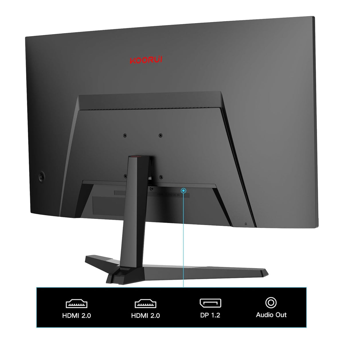 KOORUI 24E6CA 24 inch FHD 180Hz 1ms 1500R VA Display Curved Gaming Monitor