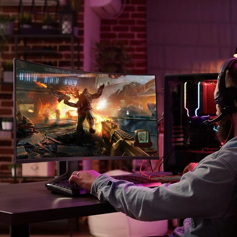 KOORUI 32E6QC 32 inch QHD (2560 x 1440) 2K Display, 170Hz 1500R HDR10 Curved Gaming Monitor