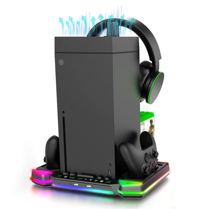 Ipega Xbox Series X Multi-function RGB Stand with Charging Dock, RGB Cooling Fan; Game Storage & Headphone Stand - PG-XBX023S IPEGA