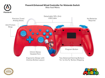 PowerA Enhanced Wired Controller for Nintendo Switch - Woo-hoo! Mario POWERA