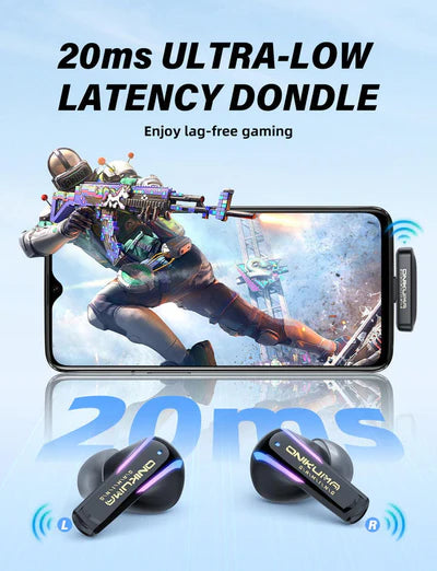 ONIKUMA T27 Dual Wireless Gaming Earbuds 2.4G/Bluetooth with ENC Microphone For Mobiles, Ipads, PC, Meta Quest, PS4, PS5 & Nintendo Switch ONIKUMA