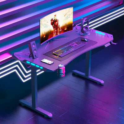 AY Ergonomic Electric Height Adjustable RGB Gaming Sit-Stand Desk