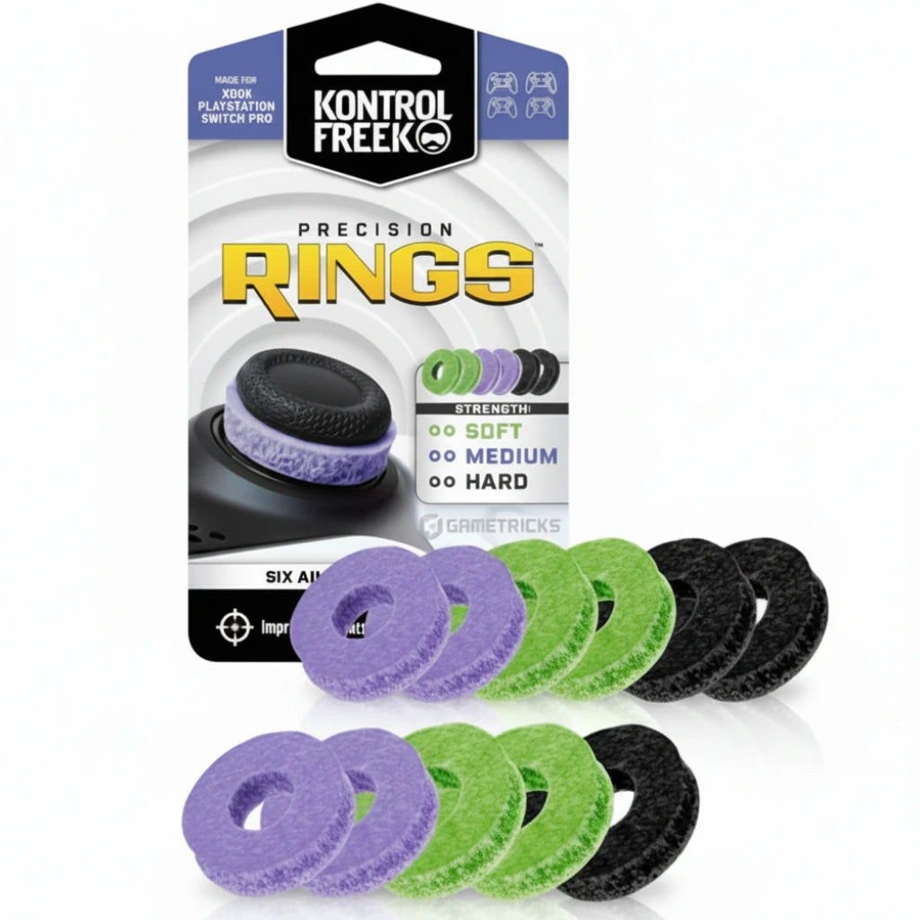 KontrolFreek Precision Rings | Aim Assist Motion Control for PS4, PS5, Xbox, Nintendo Switch Pro & Scuf Controllers (Black/Purple/Green) KONTROLFREEK