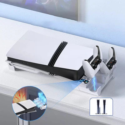 Horizontal Cooling Stand and Charging Station for PS5 Pro, & PS5 Slim Disc/Digital Edition IPEGA