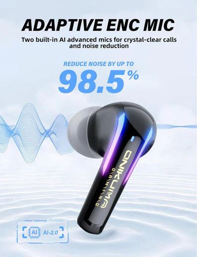 ONIKUMA T27 Dual Wireless Gaming Earbuds 2.4G/Bluetooth with ENC Microphone For Mobiles, Ipads, PC, Meta Quest, PS4, PS5 & Nintendo Switch ONIKUMA