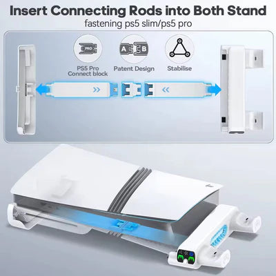 Horizontal Cooling Stand and Charging Station for PS5 Pro, & PS5 Slim Disc/Digital Edition IPEGA