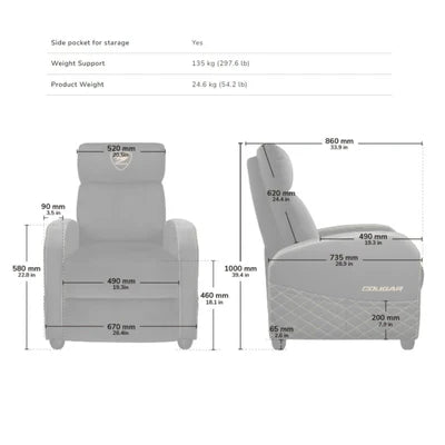 COUGAR Ranger Elite Gold Gaming Sofa