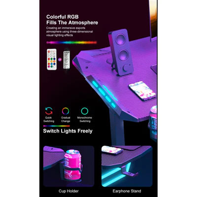 AY Ergonomic Electric Height Adjustable RGB Gaming Sit-Stand Desk
