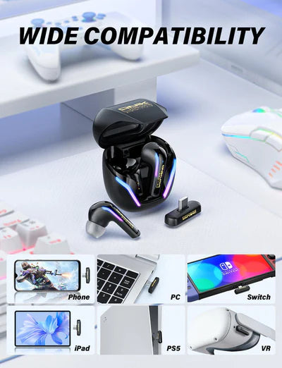 ONIKUMA T27 Dual Wireless Gaming Earbuds 2.4G/Bluetooth with ENC Microphone For Mobiles, Ipads, PC, Meta Quest, PS4, PS5 & Nintendo Switch ONIKUMA