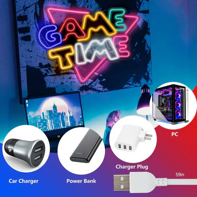 LED Light Neon Sign For Wall Decor 39×32 cm - Game Time