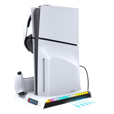 Ipega RGB Vertical Stand with Cooling Fan and Controller Charger For PS5 Slim & PS5 Pro - PG-P5S006 IPEGA